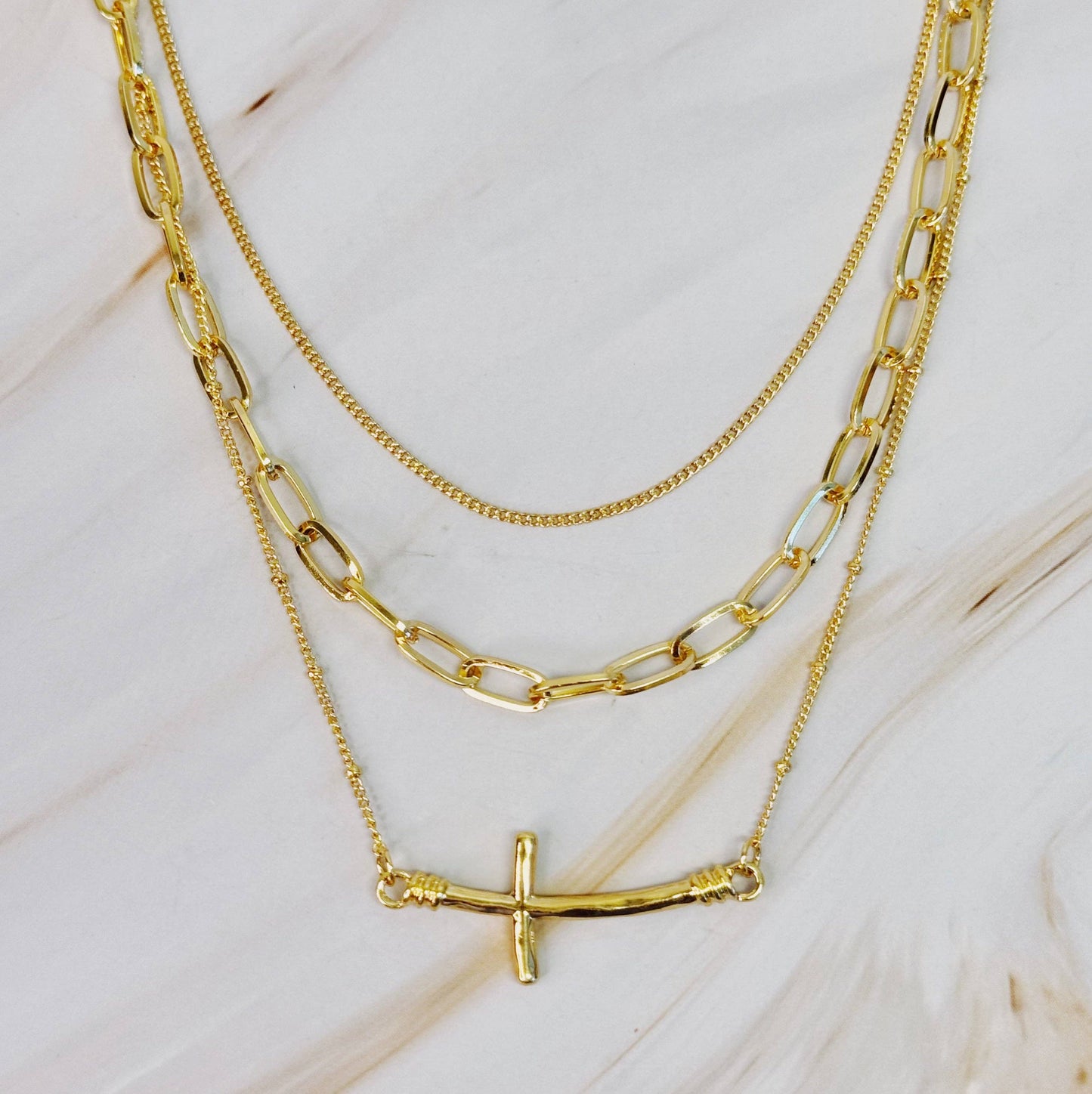 Cross Layered Necklace