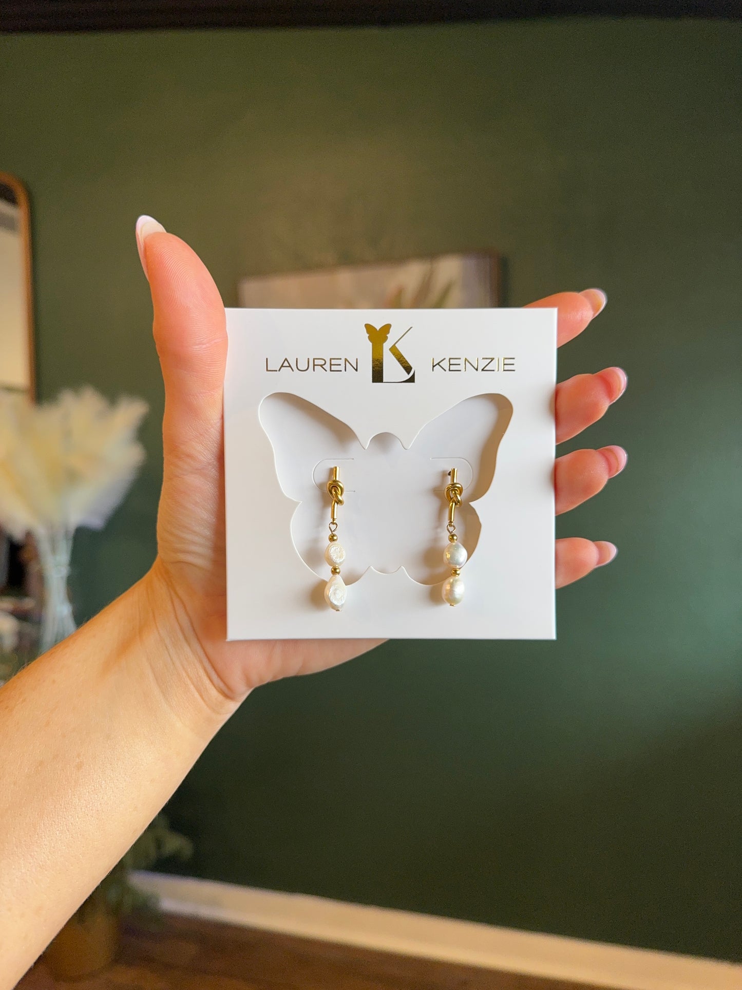 Double Pearl Knot Earrings