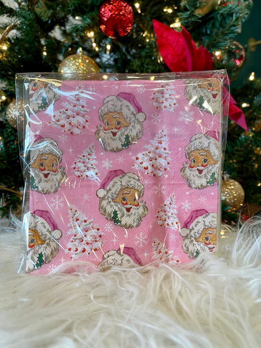 Pink Santa Napkins