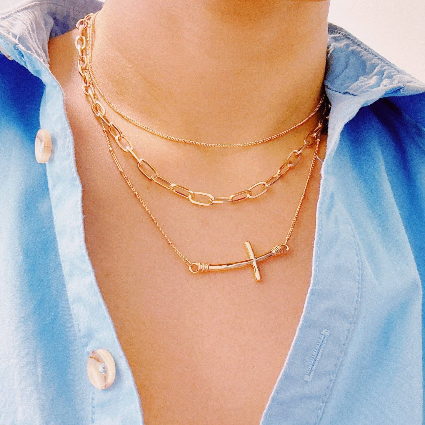 Cross Layered Necklace